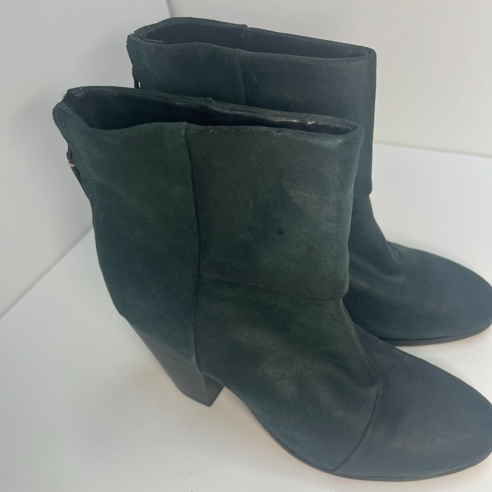 Rag & Bone Newbury Ankle Boots in Dark Green Leather size 37